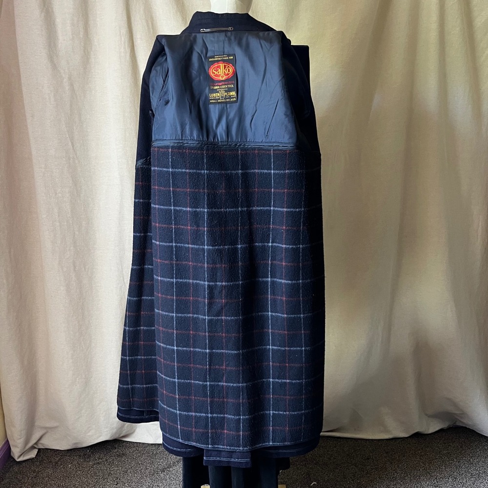 Vintage Salko Austrian Loden Wool Alpaca Coat Zip Out Lining Navy Blue Women's 8 - Picture 3 of 9